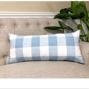 Lumbar Pillow Cover, Anderson Cashmere Blue Check Gingham 14x36